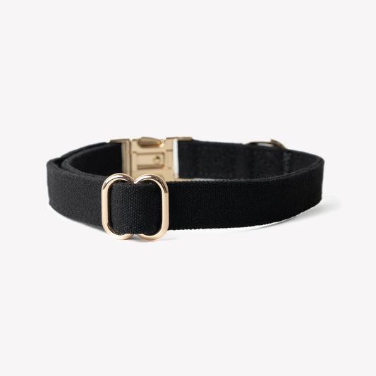 Furlou Black Canvas Dog Collar Choice of Size
