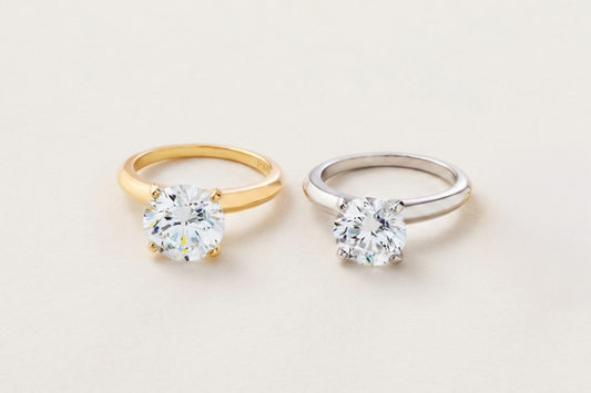 Peace Jewelers 14K Gold Choice of 2, 3 or 4 Carat Lab-Grown Diamond Round Solitaire Ring