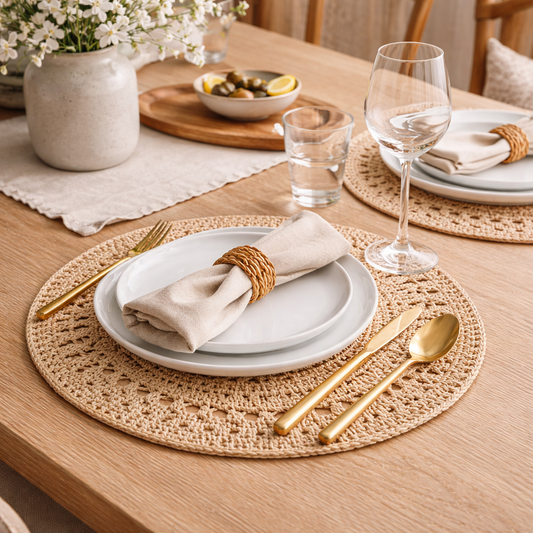 Busa Designs 15" Malibu Natural Jute Placemats