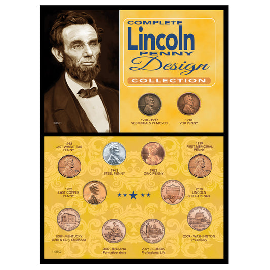 12-Piece Lincoln Penny Design Coin Collection