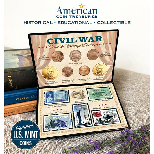 12-Piece Civil War Collection Coin & Stamp Set