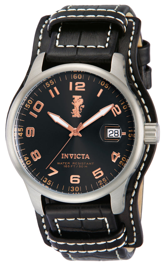 Invicta Men's 44mm I-Force Quartz Leather Cuff Strap Watch
