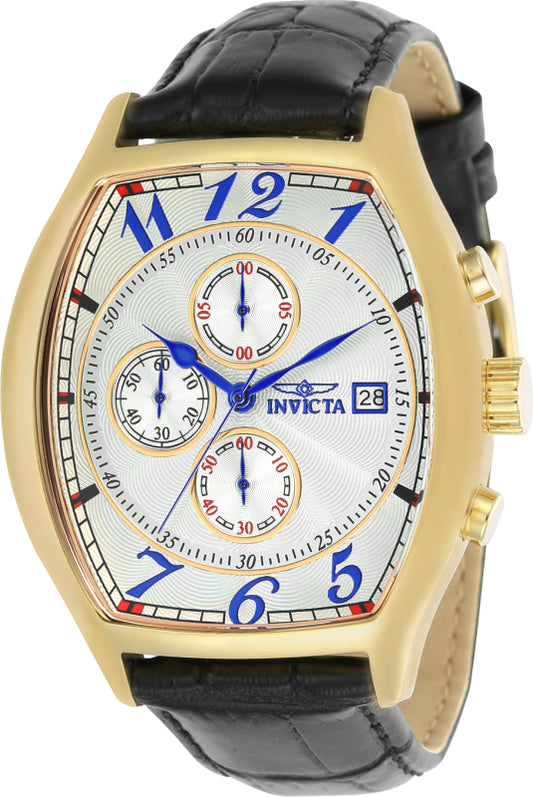Invicta Men's 43mm Specialty Quartz Tonneau Leather Strap Watch