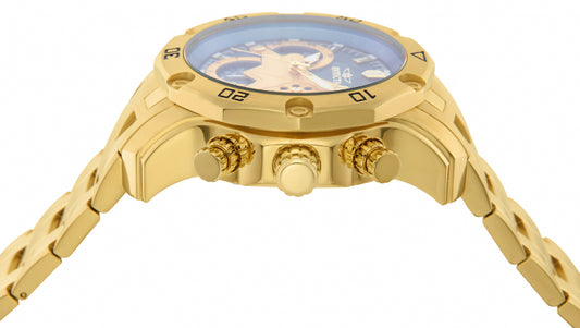 Invicta Men's 50mm Pro Diver Scuba Quartz Chronograph Goldtone Bracelet Watch