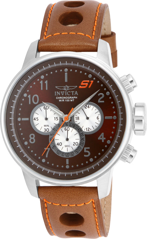 Invicta Men's 48mm S1 Rally Quartz Multifunction Leather Strap Watch