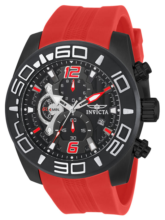Invicta Men's 50mm Pro Diver Quartz Chronograph Color Silicone Strap Watch