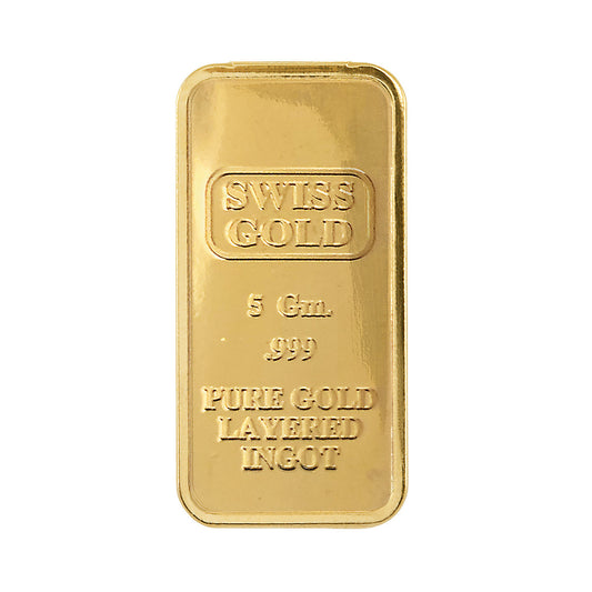 24K Gold Layered Tribute 5 Gram Ingot-Style Replica
