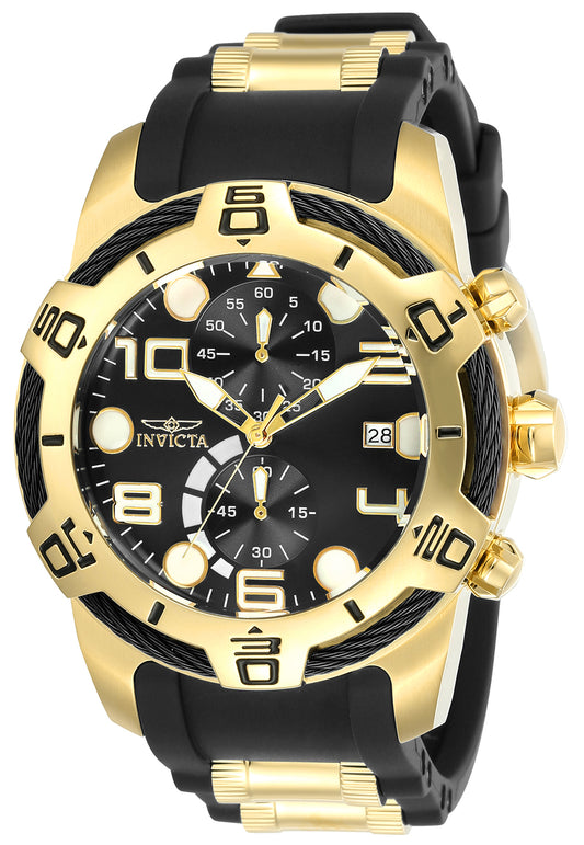 Invicta Men's 50mm Bolt Quartz Chronograph Black Silicone Strap Watch