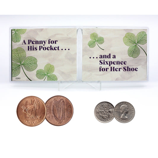 "A Penny For His Pocket and A Sixpence For Her Shoe" Coin Wedding Set