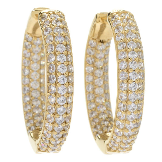 Brilliante Simulated Diamond Inside Out Hoop Earrings