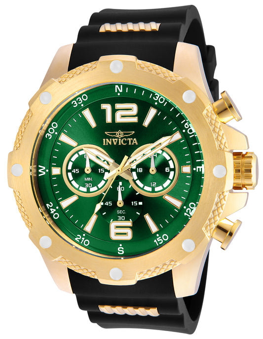 Invicta Men's 50mm I-Force Quartz Chronograph Goldtone Silicone Strap Watch