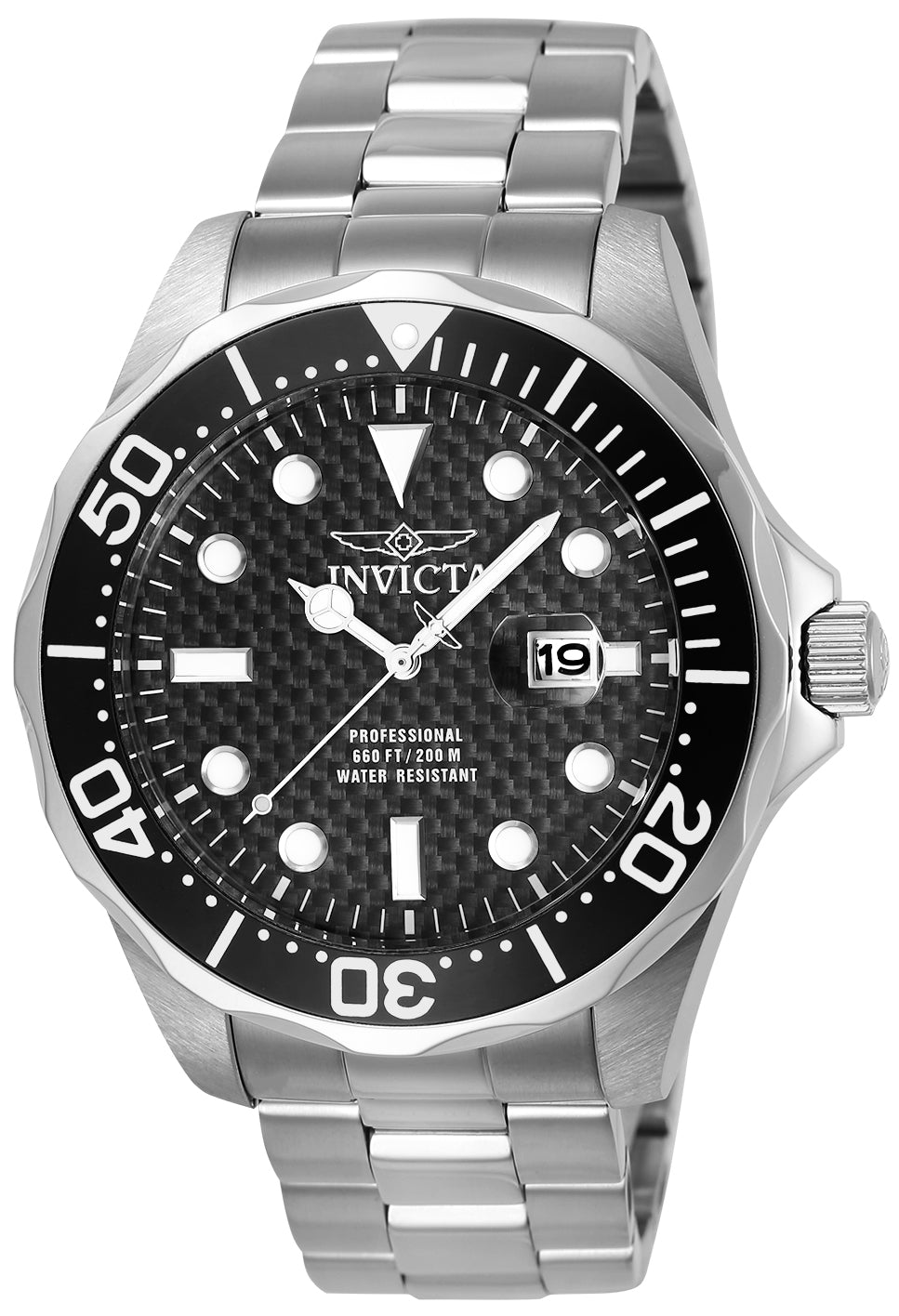 Invicta Men's 47mm Pro Diver Quartz Date Carbon Fiber Dial