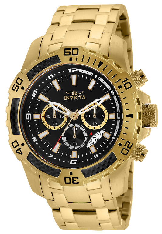Invicta Men's 51mm Pro Diver Scuba Quartz Chronograph Carbon Fiber Bezel Bracelet Watch