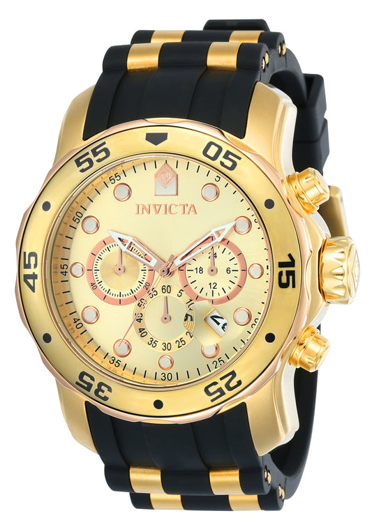Invicta Men's 48mm Pro Diver Scuba Quartz Chronograph Black Silicone Strap Watch