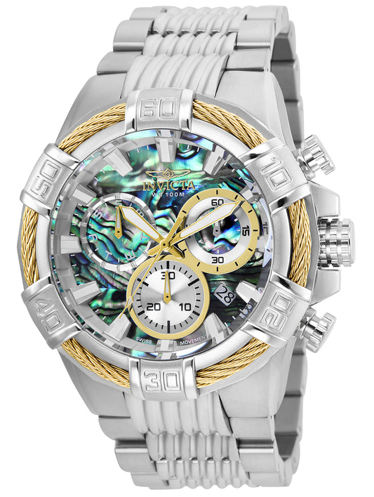 Invicta Men's 51mm Bolt Quartz Chronograph Abalone Dial Twisted Cable Bracelet Watch