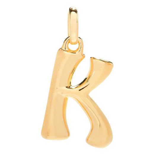 VOGA 18K Gold Electroform Knife-Edge Initial Pendant