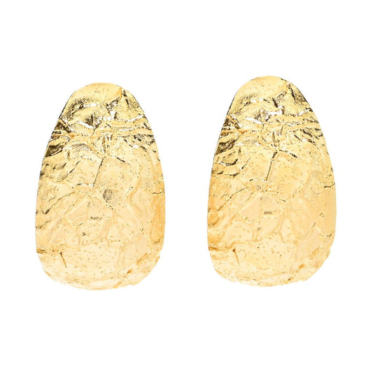 Toscana Italiana 18K Gold Plated Textured Huggie J-Hoop Earrings