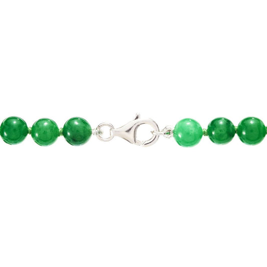 Imperial Pearl Sterling Silver Dyed Green Jade Graduated Bead 20" Necklace
