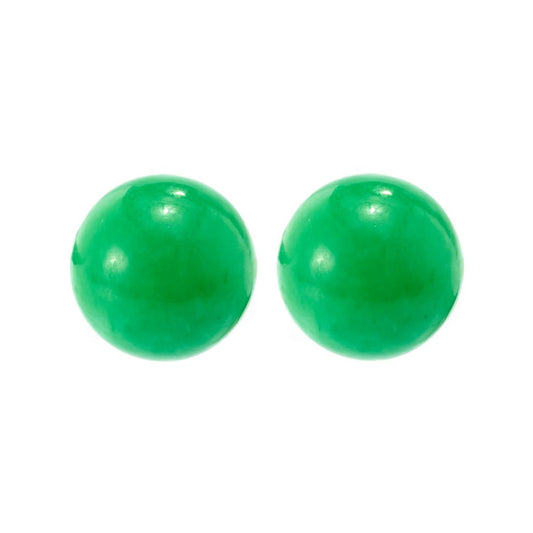 Imperial Pearl Sterling Silver 12mm Dyed Green Jade Stud Earrings