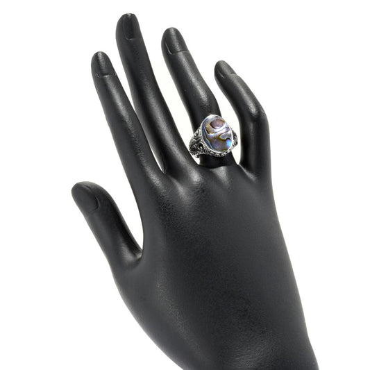 Artisan Silver by Samuel B. 16x12mm Malachite Filigree Ring