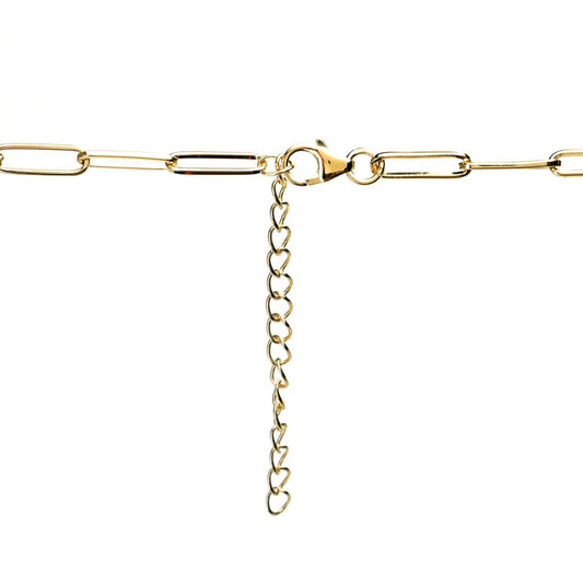 18K Gold Plated 18" Arizona Peridot Paperclip Link Necklace