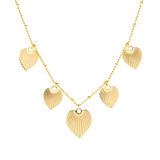 Toscana Italiana 18K Gold Plated Heart Cockle Charm 15.5"+2" Necklace