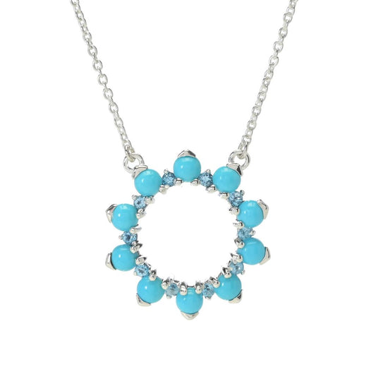 Artisan Silver by Samuel B. Sleeping Beauty Turquoise & Blue Topaz Necklace