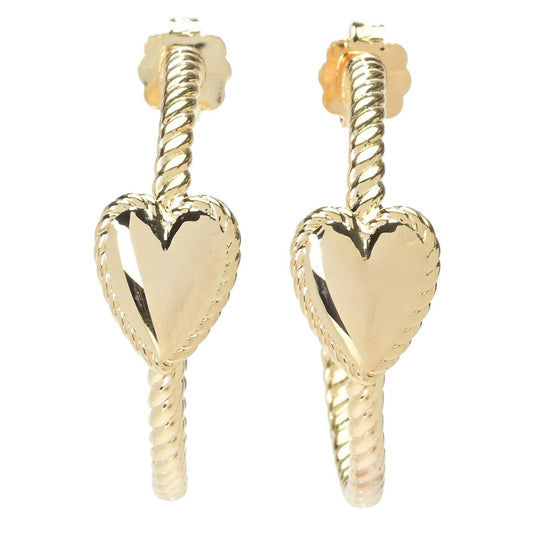 Toscana Italiana Acqua Bagnata Heart Rope Twist Hoop Earrings