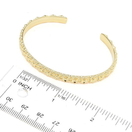 Toscana Italiana 18K Gold Plated Flower Detailed Bangle Bracelet