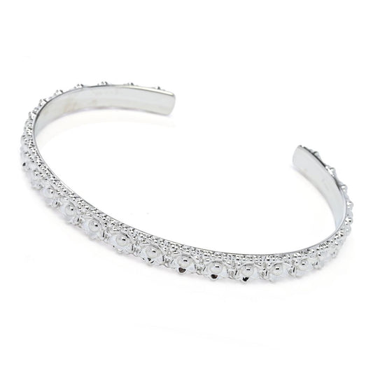 Toscana Italiana 18K Gold Plated Flower Detailed Bangle Bracelet