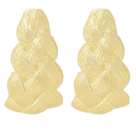 Toscana Italiana 18K Gold Plated Textured Woven Hoop Earrings