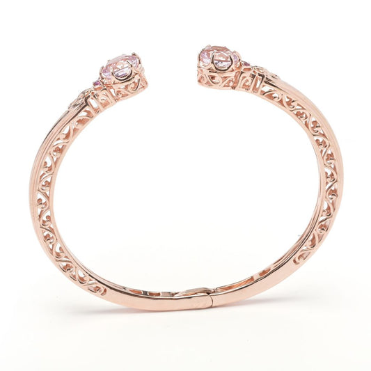 Gem Treasures 2.86ctw Kunzite & Rhodolite Garnet Cuff Bracelet