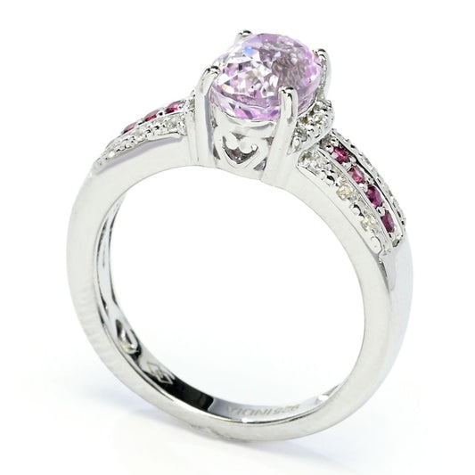 Gem Treasures 1.69ctw Kunzite, Rhodolite Garnet & White Zircon Ring