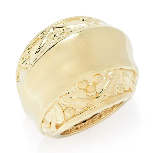 Graziella 23K Gold Plated Openwork Detailed Dome Ring