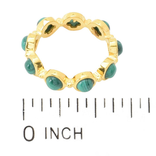 18K Gold Plated Choice of Opaque Gemstone Eternity Band Ring