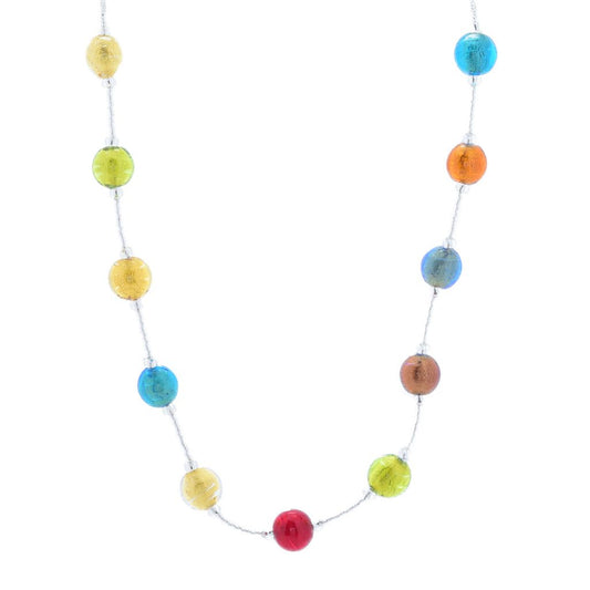 Il Murano 24" Multi-Color Murano Glass Bead Necklace