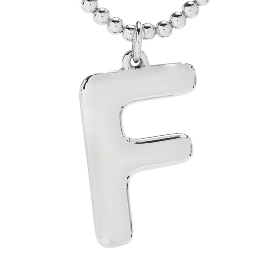 Sorrento Sterling Silver Initial Pendant & Bead Chain Necklace