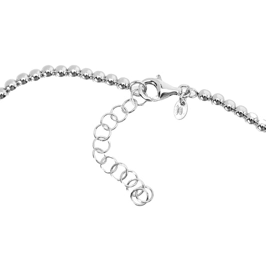 Sorrento Sterling Silver Initial Pendant & Bead Chain Necklace