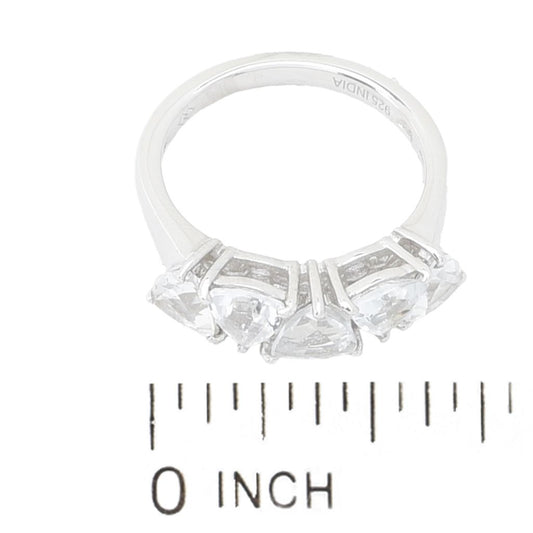 Gem Treasures 2.75ctw Trillion Cut White Topaz 5-Stone Ring