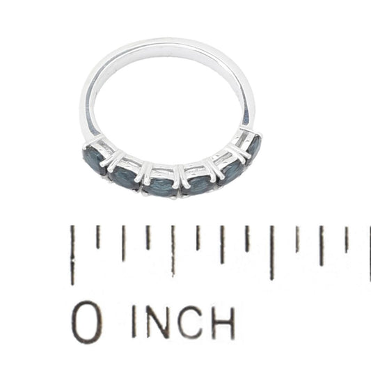 Gem Treasures Sterling Silver 1.02ctw Indicolite 6-Stone Band Ring