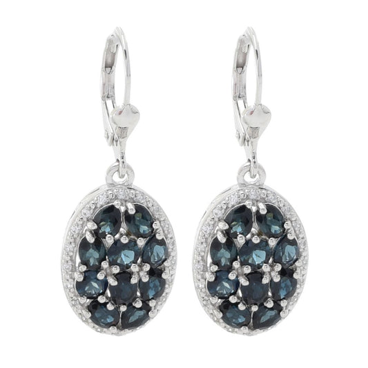 Gem Treasures 4.08ctw Mixed Cut Indicolite & Zircon Drop Earrings
