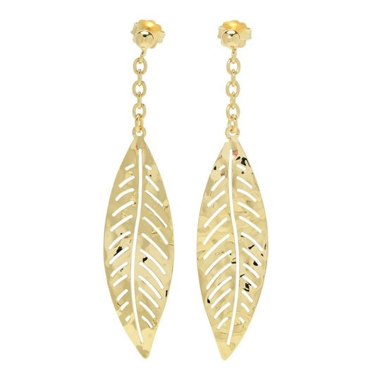 Toscana Italiana 18K Gold Plated Acqua Bagnata Leaf 2.75" Dangle Earrings