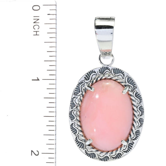 Southwest Elements 30x25mm Peruvian Pink Opal Enhancer Pendant