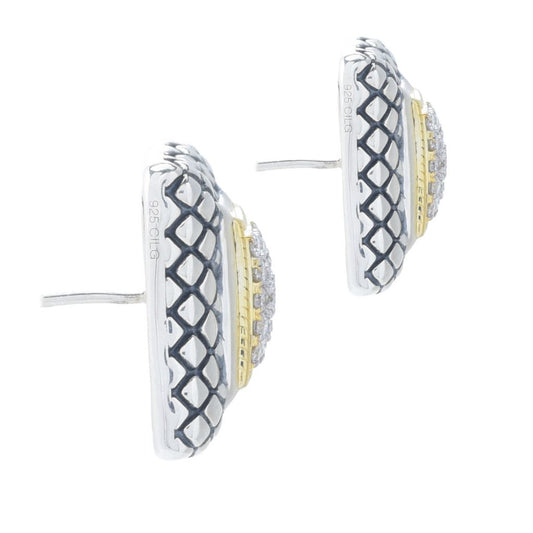 Peace Jewelers Sterling Silver 0.50ctw Lab Grown Diamond Cushion Shape Earrings