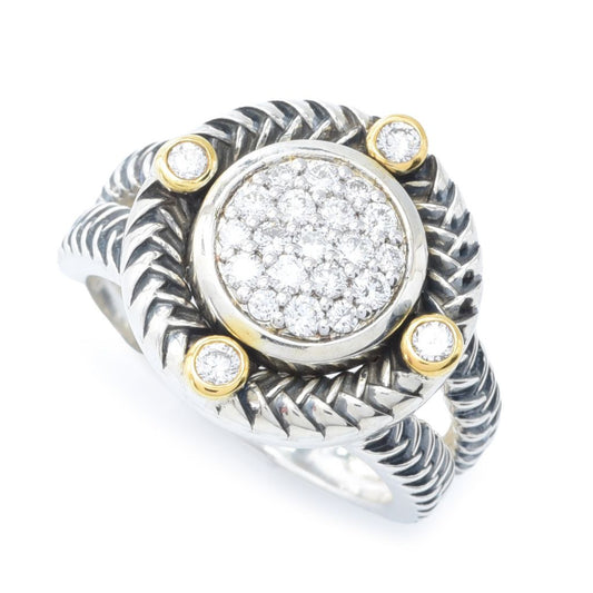 Peace Jewelers 18K Vermeil 0.48ctw Round Lab Grown Diamond Cluster Ring