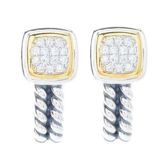 Peace Jewelers 18K Vermeil 0.19ctw Round Lab Grown Diamond J-Hoop Earrings