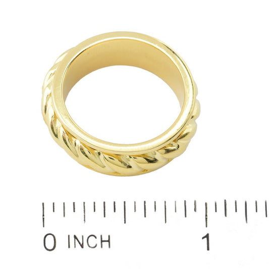 Toscana Italiana Gold or Platinum Plated Rope Chain Spinner Band Ring