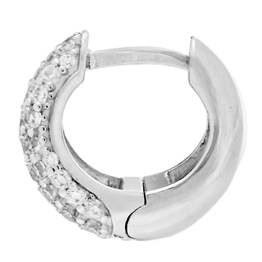 Brilliante Platinum Plated Simulated Diamond Teardrop Huggie Earrings