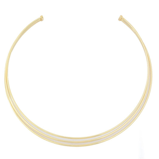 Toscana Italiana 18K Gold Plated Triple Row Statement Collar Necklace