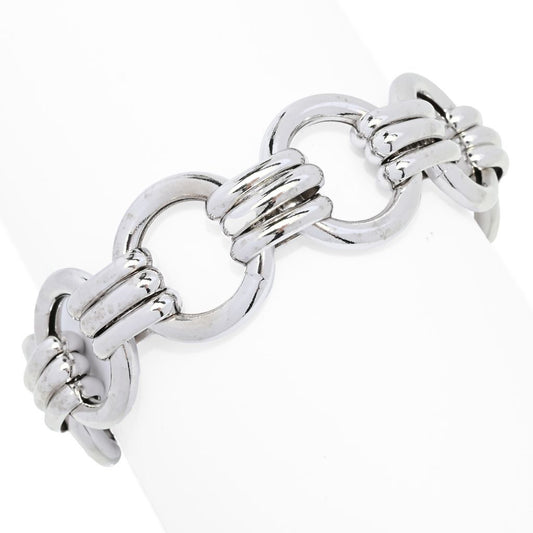 Toscana Italiana Gold or Platinum Plated Electroform Triple Row Link Bracelet